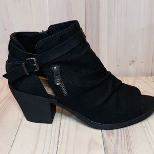 BLOWFISH Black Peep Toe Bootie